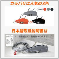 ベスト・アンサー ハンドウインチ 800kg ブラック 20m ワイヤー BA060-02ーbk 1台（直送品）