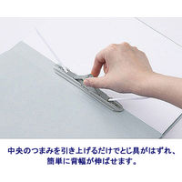 アスクル　背幅伸縮ファイル（PPラミネート表紙）　A4タテ　グレー　10冊  オリジナル