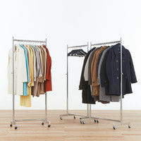 ジャックポット ハンガーラックストロンガー 幅1260×奥行420×高さ1330～2120mm HR-120 1台 ハンガーラック 耐加重100kg キャスター