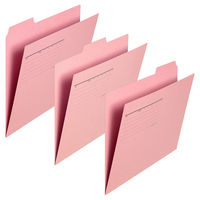 プラス カットフォルダーA4ーE3山タイプ ピンク 87208 1セット(30枚:3枚×10袋)