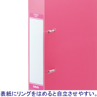 リングファイルD型2穴　A4タテ　背幅41mm　40冊　ハピラ　カラバリ　桃 オリジナル