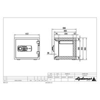 【設置込】ディプロマット デジタルテンキー式耐火・耐水金庫 19L 幅412×奥行399×高さ360ｍｍ 119EN88WR（直送品）