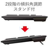 エレコム　USB接続（無線2.4GHz）　コンパクト無線フルキーボード&マウス　TK-FDM075Mシリーズ　ブラック　メンブレン式　TK-FDM075MBK