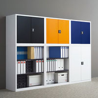 Ceha A3スチール書庫 抗菌 深型スチール収納庫 2段 上置き用 両開き ライトグレー 幅880×奥行500×高さ730mm 1台（2梱包）（取寄品）