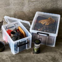 【フタ式収納】　天馬　 ロックス　740L　クリア　幅44.0×奥行74.0×高さ30.0cm　1箱（3個入）