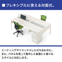 イトーキ サリダLFデスク フリーアドレスデスク 引出し無し ホワイト 幅2400×奥行1400×高さ720mm 1台（6梱包）