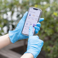 【使いきりニトリル手袋】 ファーストレイト 「現場のチカラ」 ニトリル手袋薄手 粉無し ブルー M 1箱（100枚入）  オリジナル