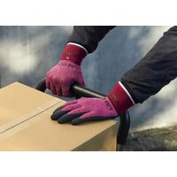 【天然ゴム背抜き手袋】 「現場のチカラ」 簡易包装ライトグリップ レッド S 1袋（5双入）  オリジナル