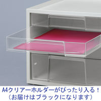 アイリスオーヤマ　レターケース　浅型3段深型1段　ブラック　LCJ-4D 4台