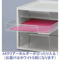 アイリスオーヤマ　レターケース　浅型5段　ホワイト　LCJ-5M 4台