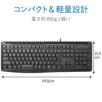 キーボード 有線 静音 メンブレン フルキーボード マルチファンクション専用キー ブラック TK-FCM090SBK 1個