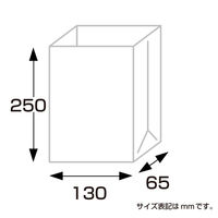ササガワ ギフトバッグ 角底袋 幅130×マチ65×高さ250mm しろ 無地 50-3200 1袋（100枚入）