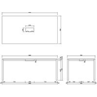 アール・エフ・ヤマカワ OAミーティングテーブル 長型 ダークブラウン 幅1800×奥行900×高さ700mm 1台（2梱包） 会議 長机 ワークテーブル