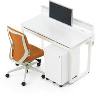 Ceha プレノデスクシステム 平机 引出し無し ホワイト天板/ホワイト脚 幅1000×奥行700×高さ720mm 1台 (3梱包)