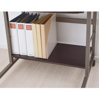 【軒先渡し】YAMAZEN（山善）パソコンデスク幅700×奥行645×高さ1245・1295・1345mmブラウン1台 キーボード台 高さ調節（直送品）