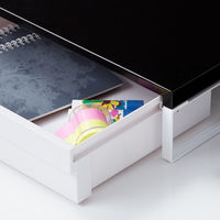 リヒトラブ　机上台＜幅390mm・引出し付＞　黒　A7341-24　1セット（3台）