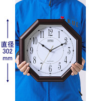 ノア精密 スタンダードクロック：オクターゴ 掛け時計 [スイープ] 直径302mm W-287 DBR-Z 1個