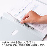 背幅伸縮ファイル　PP製　A4タテ　グレー　アスクル  オリジナル