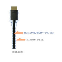 Vodaview HDMIケーブル スリムタイプ（直径4.5mm） 5m HDMI[オス]-HDMI[オス] ブラック VV-HDMI050AA-S-B 1本