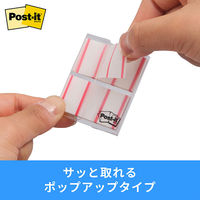 スリーエム(3M) ポストイット フィルムふせん 付箋 インデックス 記入用 透明 44mm×23mm レッド 1パック 682-1-RE