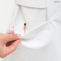 ナガイレーベン 花びらワンピース ナースワンピース 半袖 ホワイト×ピンク M HO-1937