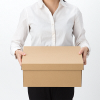 アスクル　ダンボール収納ボックス（組立式）　M　無地　段ボール  オリジナル