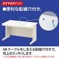 プラス 組立式スチールOAデスクシステム 平机 引出し付き エルグレー 幅1400×奥行800×高さ700mm RY-148H LGY 1台（2梱包）（取寄品）