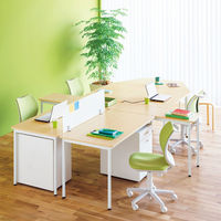 アール・エフ・ヤマカワ ラディーワークテーブル 平机 正方形 ナチュラル 幅700×奥行700×高さ700mm 1台 ミーティング 木目柄 作業台