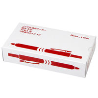 ぺんてる アスクルノック式油性マーカー細字丸芯 赤インク 1箱（10本入）  オリジナル