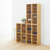 アール・エフ・ヤマカワ　連結シューズラック　ナチュラル　幅290×奥行350×高さ930mm RFSR-LKDN　1台