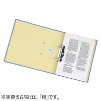 リヒトラブ リクエスト D型リングファイル（くるみ貼り） A4タテ 背幅69mm 橙 G2250-4 1箱（10冊入）