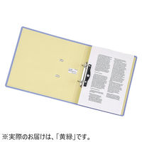 リヒトラブ リクエスト D型リングファイル（くるみ貼り） A4タテ 背幅69mm 黄緑 G2250-6 1箱（10冊入）