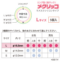 プラス　メクリッコ　ラメタイプ　L　ピンク・クリアー　指サック　1パック（5個入）　KM-303L　44863