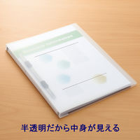 アスクル フラットファイル PP製 A4タテ 厚とじ 背幅28mm FF-P2S クリア（半透明） 5冊 オリジナル