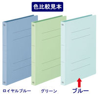 アスクル フラットファイル PP製 A4タテ 厚とじ 背幅28mm FF-P2S ブルー（水色） 5冊 オリジナル