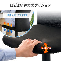サンワサプライ エコノミーメッシュチェア オフィスチェア 肘無し ブラック SNC-NET18BK2 1脚 事務椅子 脚幅600mm