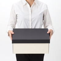 アスクル　ダンボール収納ボックス（組立式）　M　ホワイト　1セット（10個）　段ボール  オリジナル