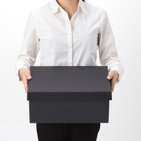 アスクル　ダンボール収納ボックス（組立式）　M　ダークグレー　1セット（10個）　段ボール  オリジナル