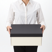 アスクル　ダンボール収納ボックス（組立式）　M　ホワイト　段ボール  オリジナル