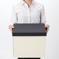 アスクル　ダンボール収納ボックス（組立式）　L　ホワイト　段ボール  オリジナル