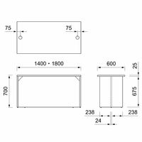 アール・エフ・ヤマカワ 木製カウンター ローカウンター ウォルナット 幅1400×奥行600×高さ700mm RFLC2-1460DM １台 受付台