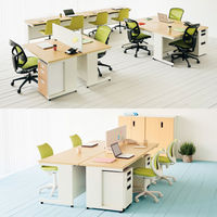 プラス スチールOAデスク フラットライン 奥行700mm用 脇机 3段 メープル／ホワイト 幅400×奥行700×高さ700mm 1台（2梱包）