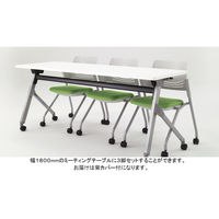 オカムラ VILLAGE VCC1ミーティングチェア グリーン（背カバー付） 1箱（2脚入） スタッキング キャスター付き 幅560mm 座面高440mm