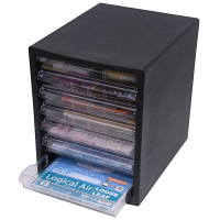 ナカバヤシ　レターケース　A4タテ　浅型7段　ブラック　A4E-S7B　1箱（4台入）