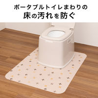 サンコー ポータブルトイレ マット 介護 介助 大判 ずれない 汚れ防止 70×90cm 1枚 ベージュ 吸着 KC-29