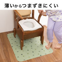サンコー ポータブルトイレ マット 介護 介助 大判 ずれない 汚れ防止 70×90cm 1枚 ベージュ 吸着 KC-29