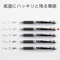 ぺんてる ゲルインクボールペン エナージェル 0.4mmニードルチップ 黒 ノック式 シルバー軸 BLN74-A 1箱（10本）