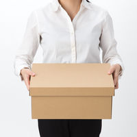 アスクル　ダンボール収納ボックス（組立式）　M　無地　1セット（10個）　段ボール  オリジナル