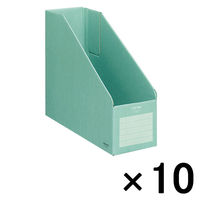 コクヨ ファイルボックス縦・横用 A4 収容幅94mm 緑 フーE455G 1セット(10冊:5冊入×2袋)