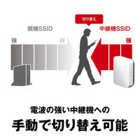 バッファロー 無線ＬＡＮ中継器　１１ａｃ／ｎ／ｇ／ｂ　４３３＋３００Ｍｂｐｓ　エアステーション　ハイパワー WEX-733DHP 1台